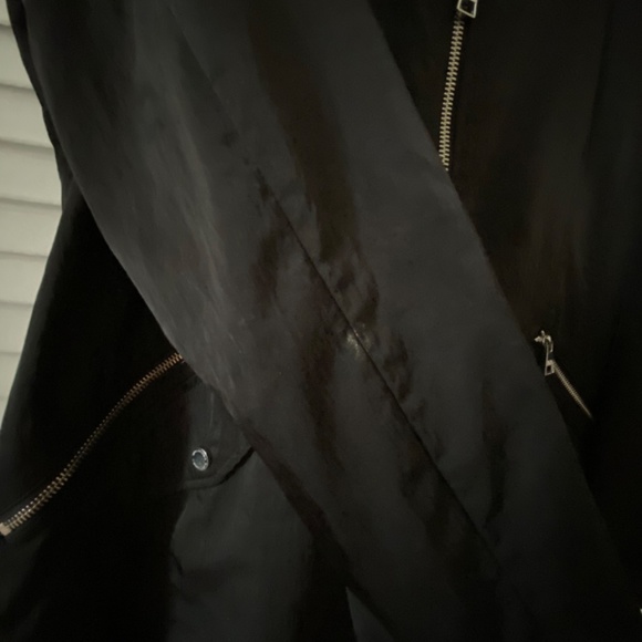 KARL LAGERFELD PARIS BLACK PARKA JACKET WITH HOODIE AUTHENTIC LARGE - Picture 8 of 14